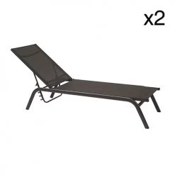 Now’s Home Bains De Soleil Et Chaises Longues Lot De 2 Chaises Longues Pliables Noires