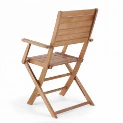Oviala Chaises De Jardin Lot De 2 Chaises Pliantes Avec Accoudoirs En Bois D'eucalyptus -Fauteuils de jardin Soldes Boutique lot de 2 chaises pliantes avec accoudoirs en bois d eucalyptus 1