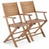 Oviala Chaises De Jardin Lot De 2 Chaises Pliantes Avec Accoudoirs En Bois D'eucalyptus -Fauteuils de jardin Soldes Boutique lot de 2 chaises pliantes avec accoudoirs en bois d eucalyptus