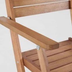 Oviala Chaises De Jardin Lot De 2 Chaises Pliantes Avec Accoudoirs En Bois D'eucalyptus -Fauteuils de jardin Soldes Boutique lot de 2 chaises pliantes avec accoudoirs en bois d eucalyptus 3