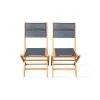Oviala Chaises De Jardin Lot De 2 Chaises Pliantes De Jardin En Bois Noir -Fauteuils de jardin Soldes Boutique lot de 2 chaises pliantes de jardin en bois noir