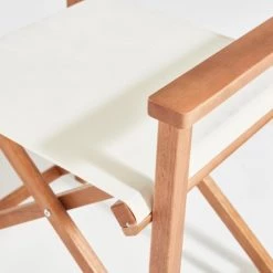 Oviala Chaises De Jardin Lot De 2 Chaises Pliantes En Bois D'eucalyptus Et Textilène Blanc -Fauteuils de jardin Soldes Boutique lot de 2 chaises pliantes en bois d eucalyptus et textilene blanc 1