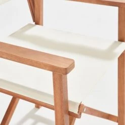 Oviala Chaises De Jardin Lot De 2 Chaises Pliantes En Bois D'eucalyptus Et Textilène Blanc -Fauteuils de jardin Soldes Boutique lot de 2 chaises pliantes en bois d eucalyptus et textilene blanc 2