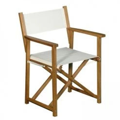 Oviala Chaises De Jardin Lot De 2 Chaises Pliantes En Bois D'eucalyptus Et Textilène Blanc -Fauteuils de jardin Soldes Boutique lot de 2 chaises pliantes en bois d eucalyptus et textilene blanc 5