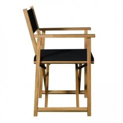 Oviala Chaises De Jardin Lot De 2 Chaises Pliantes En Bois D'eucalyptus Et Textilène Noir -Fauteuils de jardin Soldes Boutique lot de 2 chaises pliantes en bois d eucalyptus et textilene noir 2