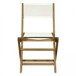 Oviala Chaises De Jardin Lot De 2 Chaises Pliantes En Bois D'eucalyptus + Textilène Blanc -Fauteuils de jardin Soldes Boutique lot de 2 chaises pliantes en bois d eucalyptus textilene blanc 5