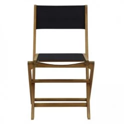 Oviala Chaises De Jardin Lot De 2 Chaises Pliantes En Bois D'eucalyptus + Textilène Noir -Fauteuils de jardin Soldes Boutique lot de 2 chaises pliantes en bois d eucalyptus textilene noir 5