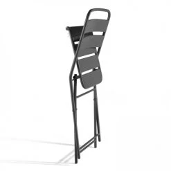 Oviala Chaises De Jardin Lot De 2 Chaises Pliantes En Métal Gris -Fauteuils de jardin Soldes Boutique lot de 2 chaises pliantes en metal gris 3