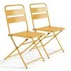Oviala Chaises De Jardin Lot De 2 Chaises Pliantes En Métal Jaune -Fauteuils de jardin Soldes Boutique lot de 2 chaises pliantes en metal jaune