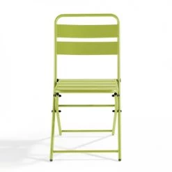 Oviala Chaises De Jardin Lot De 2 Chaises Pliantes En Métal Vert -Fauteuils de jardin Soldes Boutique lot de 2 chaises pliantes en metal vert 5