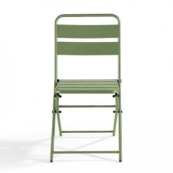 Oviala Chaises De Jardin Lot De 2 Chaises Pliantes En Métal Vert Cactus -Fauteuils de jardin Soldes Boutique lot de 2 chaises pliantes en metal vert cactus 5