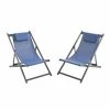 Alice's Garden Bains De Soleil Et Chaises Longues Lot De 2 Chiliennes En Aluminium Bleu Nuit -Fauteuils de jardin Soldes Boutique lot de 2 chiliennes en aluminium bleu nuit