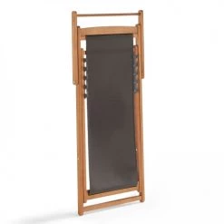 Oviala Bains De Soleil Et Chaises Longues Lot De 2 Chiliennes Eucalyptus Anthracite -Fauteuils de jardin Soldes Boutique lot de 2 chiliennes eucalyptus anthracite 1