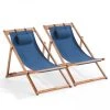 Oviala Bains De Soleil Et Chaises Longues Lot De 2 Chiliennes Eucalyptus Bleu Pacific -Fauteuils de jardin Soldes Boutique lot de 2 chiliennes eucalyptus bleu pacific 3