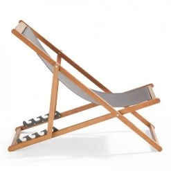 Oviala Bains De Soleil Et Chaises Longues Lot De 2 Chiliennes Eucalyptus Gris Clair -Fauteuils de jardin Soldes Boutique lot de 2 chiliennes eucalyptus gris clair 3