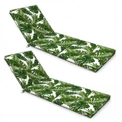 Oviala Matelas Pour Bain De Soleil Lot De 2 Coussins Bain De Soleil Polyester Blanc 186x60x5 Cm