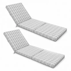 Oviala Matelas Pour Bain De Soleil Lot De 2 Coussins Bain De Soleil Polyester Blanc 186x60x5 Cm -Fauteuils de jardin Soldes Boutique lot de 2 coussins bain de soleil polyester blanc 186x60x5 cm 3