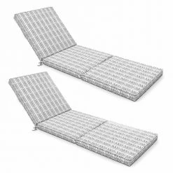 Oviala Matelas Pour Bain De Soleil Lot De 2 Coussins Bain De Soleil Polyester Blanc 186x60x5 Cm
