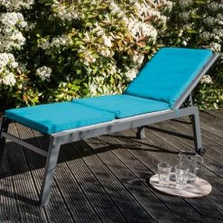 Oviala Matelas Pour Bain De Soleil Lot De 2 Coussins Bain De Soleil Polyester Bleu 186x53x5 Cm -Fauteuils de jardin Soldes Boutique lot de 2 coussins bain de soleil polyester bleu 186x53x5 cm 2