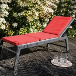 Oviala Matelas Pour Bain De Soleil Lot De 2 Coussins Bain De Soleil Polyester Rouge 186x53x5 Cm -Fauteuils de jardin Soldes Boutique lot de 2 coussins bain de soleil polyester rouge 186x53x5 cm 2