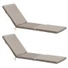 Oviala Matelas Pour Bain De Soleil Lot De 2 Coussins Bain De Soleil Polyester Taupe 186x53x5 Cm -Fauteuils de jardin Soldes Boutique lot de 2 coussins bain de soleil polyester taupe 186x53x5 cm