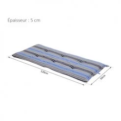 Outsunny Matelas Pour Bain De Soleil Lot De 2 Coussins Matelas Assise Banc Balancelle Canapé 2 Places -Fauteuils de jardin Soldes Boutique lot de 2 coussins matelas assise banc balancelle canape 2 places 2