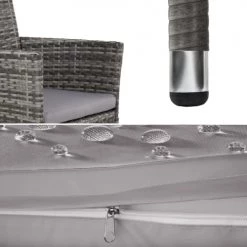 Tectake Lot De 2 Fauteuils De Jardin Acier Avec 2 Sets De Housses Gris/gris -Fauteuils de jardin Soldes Boutique lot de 2 fauteuils de jardin acier avec 2 sets de housses gris gris 2