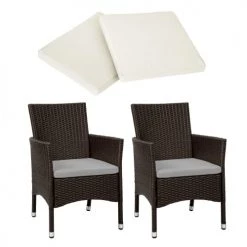 Tectake Lot De 2 Fauteuils De Jardin Acier Avec 2 Sets De Housses Marron -Fauteuils de jardin Soldes Boutique lot de 2 fauteuils de jardin acier avec 2 sets de housses marron 3