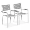 Oviala Lot De 2 Fauteuils De Jardin Aluminium Et Polywood Blanc -Fauteuils de jardin Soldes Boutique lot de 2 fauteuils de jardin aluminium et polywood blanc