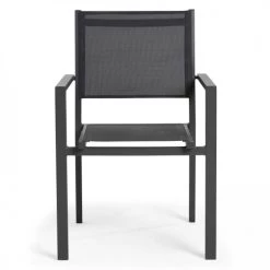 Oviala Lot De 2 Fauteuils De Jardin Aluminium Et Textilène Gris -Fauteuils de jardin Soldes Boutique lot de 2 fauteuils de jardin aluminium et textilene gris 5