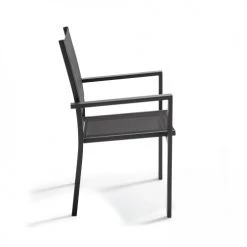Oviala Lot De 2 Fauteuils De Jardin En Aluminium Et Textilène Noir -Fauteuils de jardin Soldes Boutique lot de 2 fauteuils de jardin en aluminium et textilene noir 3