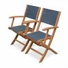 Alice's Garden Chaises De Jardin Lot De 2 Fauteuils De Jardin En Bois Anthracite -Fauteuils de jardin Soldes Boutique lot de 2 fauteuils de jardin en bois anthracite