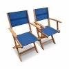 Alice's Garden Chaises De Jardin Lot De 2 Fauteuils De Jardin En Bois Bleu -Fauteuils de jardin Soldes Boutique lot de 2 fauteuils de jardin en bois bleu