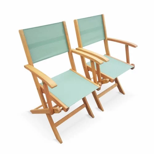 Alice's Garden Chaises De Jardin Lot De 2 Fauteuils De Jardin En Bois Et Textilène Vert De Gris 3 Alice's Garden Chaises De Jardin Lot De 2 Fauteuils De Jardin En Bois Et Textilène Vert De Gris