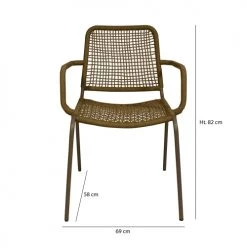 Now’s Home Chaises De Jardin Lot De 2 Fauteuils De Table D'extérieur En Corde Empilables -Fauteuils de jardin Soldes Boutique lot de 2 fauteuils de table d exterieur en corde empilables 5