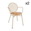 Pirouette Paris Chaises De Jardin Lot De 2 Fauteuils De Table En Métal Terracotta -Fauteuils de jardin Soldes Boutique lot de 2 fauteuils de table en metal terracotta