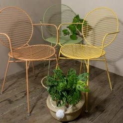 Pirouette Paris Chaises De Jardin Lot De 2 Fauteuils De Table En Métal Terracotta -Fauteuils de jardin Soldes Boutique lot de 2 fauteuils de table en metal terracotta 5