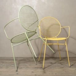 Pirouette Paris Chaises De Jardin Lot De 2 Fauteuils De Table En Métal Vert -Fauteuils de jardin Soldes Boutique lot de 2 fauteuils de table en metal vert 4