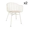 Now’s Home Chaises De Jardin Lot De 2 Fauteuils De Table Outdoor En Métal Blanc H78cm