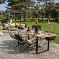 Now’s Home Chaises De Jardin Lot De 2 Fauteuils De Table Outdoor En Métal H76cm -Fauteuils de jardin Soldes Boutique lot de 2 fauteuils de table outdoor en metal h76cm 3