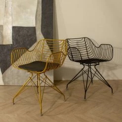 Now’s Home Chaises De Jardin Lot De 2 Fauteuils De Table Outdoor En Métal H76cm -Fauteuils de jardin Soldes Boutique lot de 2 fauteuils de table outdoor en metal h76cm 5