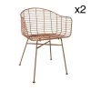 Now’s Home Chaises De Jardin Lot De 2 Fauteuils De Table Outdoor En Métal Terracotta H78cm