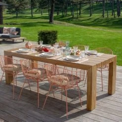 Now’s Home Chaises De Jardin Lot De 2 Fauteuils De Table Outdoor En Métal Terracotta H78cm -Fauteuils de jardin Soldes Boutique lot de 2 fauteuils de table outdoor en metal terracotta h78cm 3