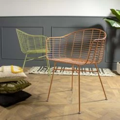 Now’s Home Chaises De Jardin Lot De 2 Fauteuils De Table Outdoor En Métal Terracotta H78cm -Fauteuils de jardin Soldes Boutique lot de 2 fauteuils de table outdoor en metal terracotta h78cm 4