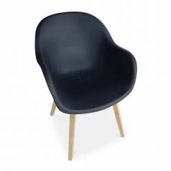 Alice's Garden Chaises De Jardin Lot De 2 Fauteuils En Acacia Et Résine Injectée Anthracite -Fauteuils de jardin Soldes Boutique lot de 2 fauteuils en acacia et resine injectee anthracite 3