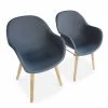Alice's Garden Chaises De Jardin Lot De 2 Fauteuils En Acacia Et Résine Injectée Gris -Fauteuils de jardin Soldes Boutique lot de 2 fauteuils en acacia et resine injectee gris