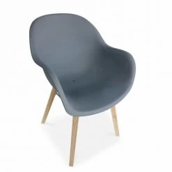 Alice's Garden Chaises De Jardin Lot De 2 Fauteuils En Acacia Et Résine Injectée Gris -Fauteuils de jardin Soldes Boutique lot de 2 fauteuils en acacia et resine injectee gris 3