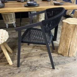 Now’s Home Fauteuils De Jardin Lot De 2 Fauteuils En Cordelette Noire -Fauteuils de jardin Soldes Boutique lot de 2 fauteuils en cordelette noire 3