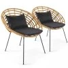 Oviala Fauteuils De Jardin Lot De 2 Fauteuils En Rotin Synthétique -Fauteuils de jardin Soldes Boutique lot de 2 fauteuils en rotin synthetique