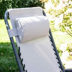 Oviala Fauteuils De Jardin Lot De 2 Fauteuils Lounge En Acier Taupe -Fauteuils de jardin Soldes Boutique lot de 2 fauteuils lounge en acier taupe 2